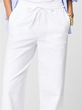 J Crew Linen Blend Drawstring Wide-Leg Pants